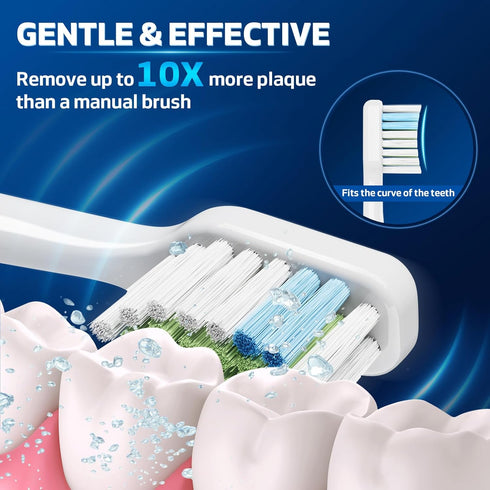 Toothbrush Replacement Heads for Aquasonic Duo Series and Home Dental Center - 8 White + 8 Black...