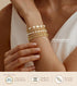 adoyi Gold Bracelets for Women Beaded Bracelet 14K Gold Plated Bracelet Stack Strand Stretch Bead Ball Bracelet Set Stackable Bracelet Adjustable ...