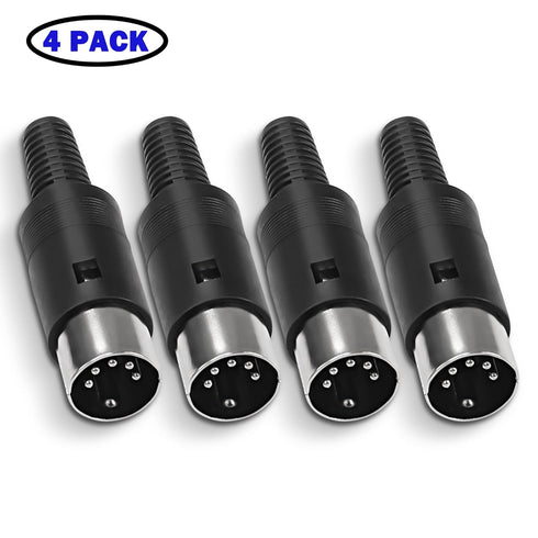 MEIRIYFA DIN 5-Pin Male Plug Connector, 4 Pack DIN 5 Pin Plug MIDI Cable Adapter Socket Solder Terminals Connector for Microphone Amplifiers...