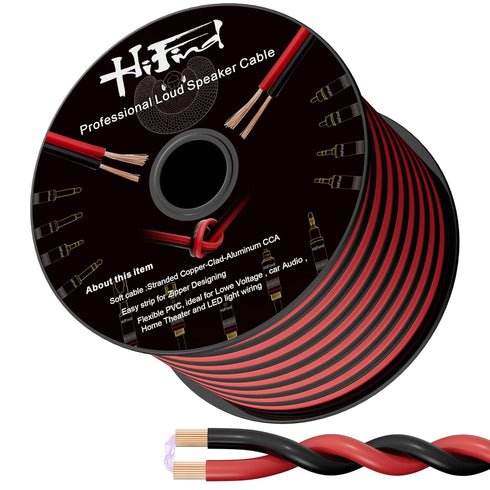 14/2 Gauge 75 FT Red Black Hookup Electrical Wire Cable LED Strips Extension Cord 12V/24V DC, 14AWG Flexible Speaker Wire Cable for Car Audio, Hom...