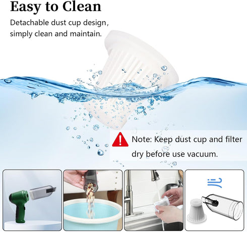 Handheld Car Vacuum Cleaner, 8000PA High Power Handheld Vacuum Cordless, 3 in 1 Portable Car Vacuum Cordless, Rechargeable Mini Vacuum Cleaner for...