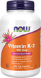 NOW Supplements, Vitamin K-2 100 mcg, Menaquinone-4 (MK-4), Supports Bone Health*, 250 Veg Capsules...