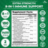 Zazzee Extra Strength 8-in-1 Immune Support, 1400 mg per Capsule, 180 Vegan Capsules, 1000 mg Vitamin C, 1000 IU mg D3, Zinc, Elderberry, Echinace...