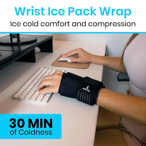 Arctic Flex Wrist Ice Pack Wrap - Extra Strength Hot & Cold Therapy - Reusable Hand & Thumb Freeze Sleeve - FSA/HSA Approved for Arthritis, Carpal...