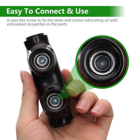 Insulated Inline Splice Connector Allen Hex Electric Connector and Cable Connector CU9AL Dual Rated for Copper and Aluminum Wire Black (3/0 AWG)...
