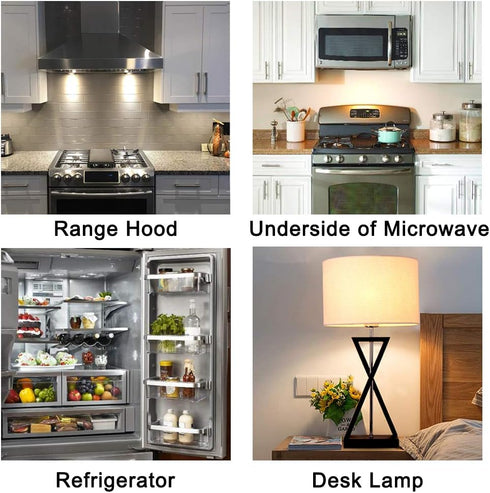 E17 LED Bulb, Stovetop Light, Appliance Bulb Under Microwave Oven, Non-Dimmable, 4W Warm White 3000K, 110V-130V, 6-Pack...