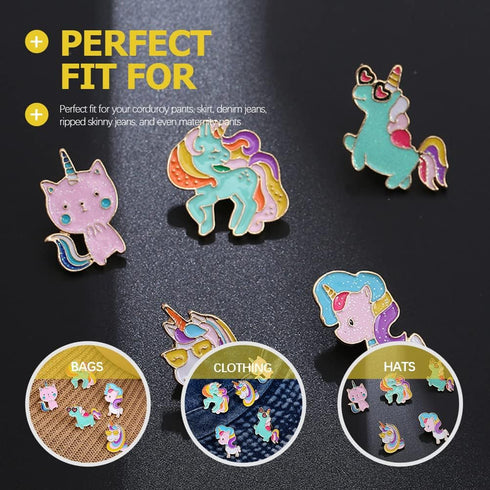 LUOZZY 10pcs Unicorn Enamel Pins Set Cute Pins for Backpacks Aesthetic Kawaii Animal Lapel Pin Brooch Pin Breastpin Unicorn Gifts Unicorn Party Su...