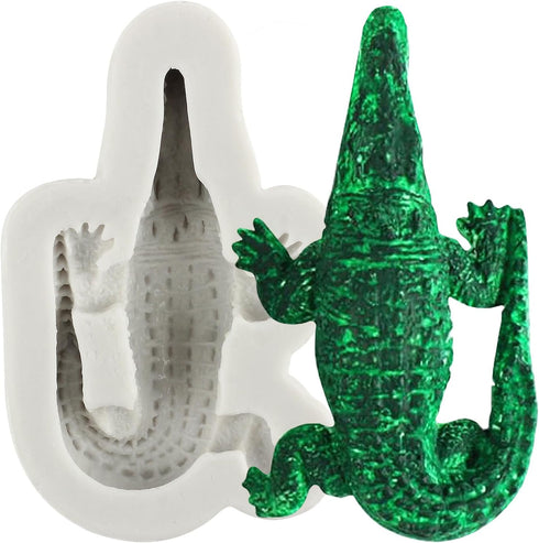 3D Sea Animals Candy Chocolate Mold Alligator Silicone Mold Crocodile Fondant Mold For Sugar Cake Decorating Cupcake Topper Gum Paste Polymer Clay...