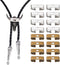 CHGCRAFT 32Pcs 2Styles Rectangle Bolo Tie Slides Clasp Accessories Blank Bolo Tie Slides for DIY Bolo Tie Making, Antique Bronze and Platinum...