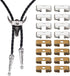 CHGCRAFT 32Pcs 2Styles Rectangle Bolo Tie Slides Clasp Accessories Blank Bolo Tie Slides for DIY Bolo Tie Making, Antique Bronze and Platinum...