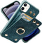 iPhone 11 Wallet Case with Credit Card Holder,Leather Shockproof Protective Phone Cover Supports 360°Rotation Ring Stand and RFID Blocking for App...