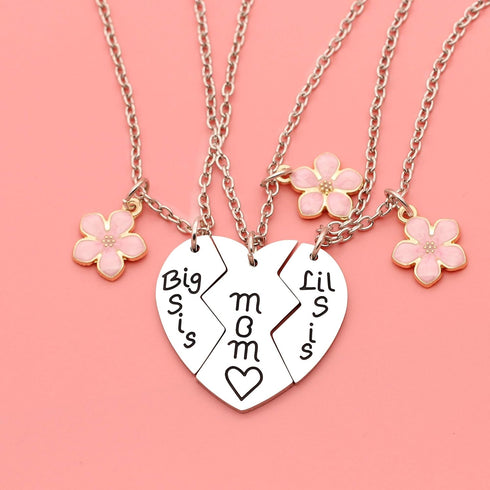 3Pcs Mother Daughter ,Mom Big / Lil Sis Pendant Necklaces Birthday Mother's Day Chirstmas Gifts...