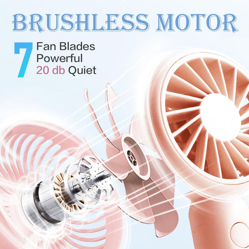 Portable Mini Handheld Fan, 2 in 1 Fan with 3 Colors, USB Rechargeable Small Pocket Fan, 3 Speeds Personal Small Hand Fan for Travel/Summer/Concer...