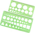 Giantree Circle Templates Measuring Ruler, 2Pcs Circle Stencil Geometry Ruler Geometric Drawing Stencil Ruler Digital Drawing Set for Office and S...