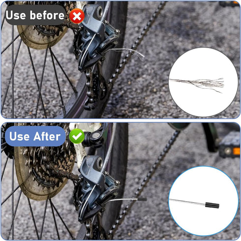 50 Pieces Bicycle Shift/Brake Cable End Cap 4mm and 5mm Bike Brake Cable End Cap Brake Cable Housing End Caps for Road Bicycle...