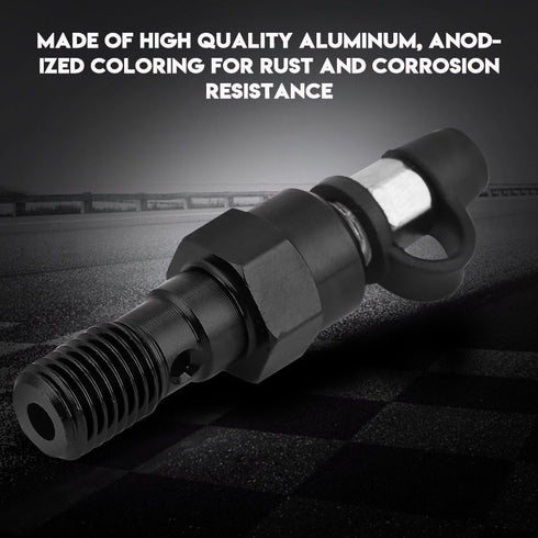 Banjo Bolt Bleed Screw, M10 x 1.0mm Motorcycle Brake Master Cylinder Caliper Bleed Screw Nipple Banjo Bolt + Dust Cap(Black)...