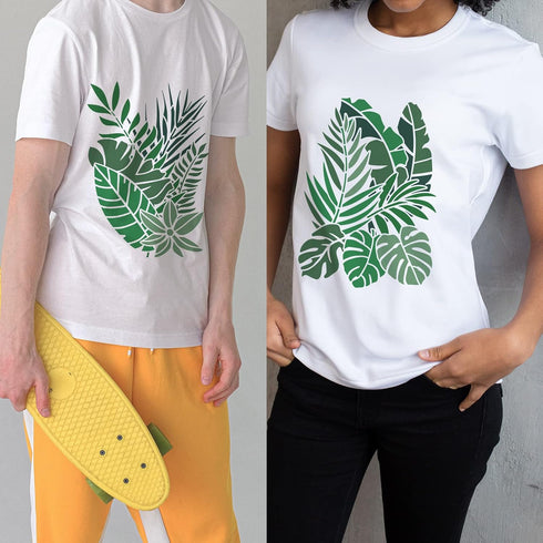 15 Pieces Tropical Leaf Stencil Reusable Fern Leaf Monstera Palm Leaf Turtle Leaf Painting Stencils for Painting Linoleum Floor Wall Wood Tiles Ce...