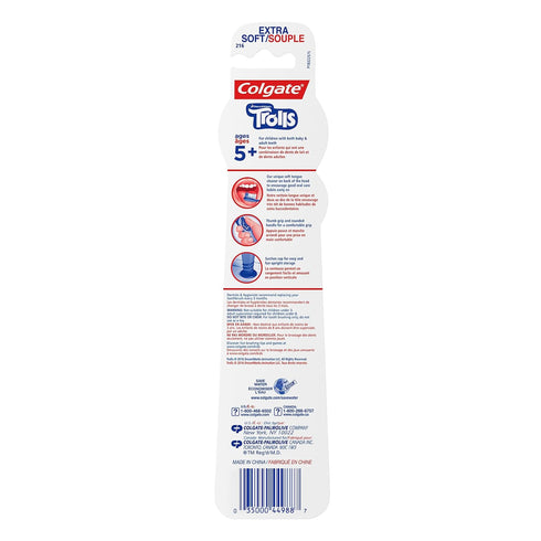 Colgate Kids Toothbrush, Trolls, Extra Soft Toothbrush with Suction Cup, 4 Pack...