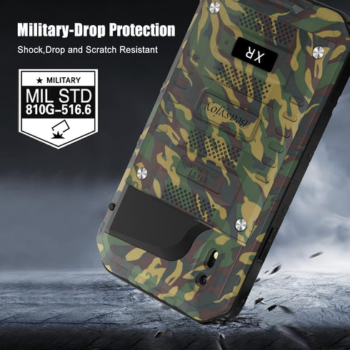 Beasyjoy for iPhone XR Metal Case Heavy Duty with Screen Full Body Protective Waterproof Shockproof Drop Proof Tough Rugged Hybrid Military Grade ...