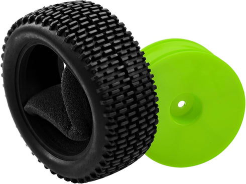 OD 88mm/3.46" Rubber Tire Front Rear Tyre & Plastic Wheel Rims 12mm Hex Hub Compatible with Redcat Tornado Shockwave HPI HSP Kyosho Losi 1/10 Scal...