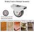 Mini Fixed Caster Wheels 1 Inch Low Profile Small Casters with Screws, Steel Top Plate, Silent Ball Bearing Rubber Rolling Caster Wheels for Furni...