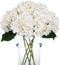 Kimura's Cabin 6pcs Fake White Flowers Artificial Silk Hydrangea Flowers Bouquets Faux Hydrangea Stems for Home Table Centerpieces Wedding Party D...