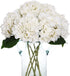 Kimura's Cabin 6pcs Fake White Flowers Artificial Silk Hydrangea Flowers Bouquets Faux Hydrangea Stems for Home Table Centerpieces Wedding Party D...