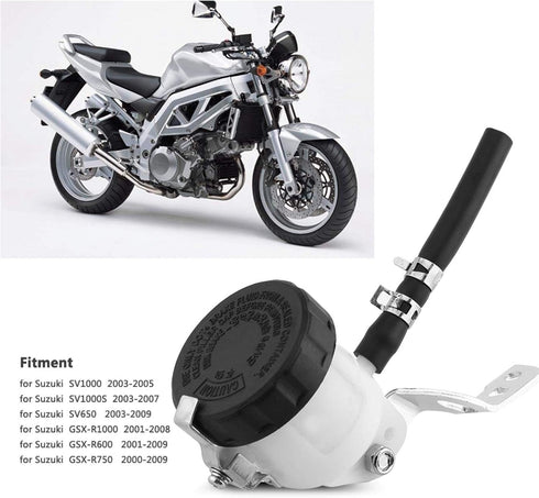 Qiilu Front Brake Reservoir for SV650 03-09 SV1000S 03-07 -R1000 01-08 Motorcycle Brake Master Cylinder Oil Reservoir Fluid Bottle...