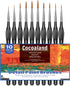 10Pcs Micro Paint Brushes Set with Triangular Handles - For Acrylic, Watercolor, Crafts, Models...
