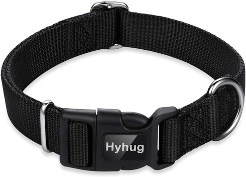 Hyhug Pets Classic Regular Solid Color Collection Pup Dog Collar (Small, Black)...