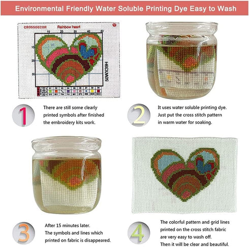 Leczany Cross Stitch Stamped Kit for Adults or Kids - Owl | DIY Embroidery Starter Patterns Craft Kit Needlepoint for Beginner | 11CT, 3 Strands |...