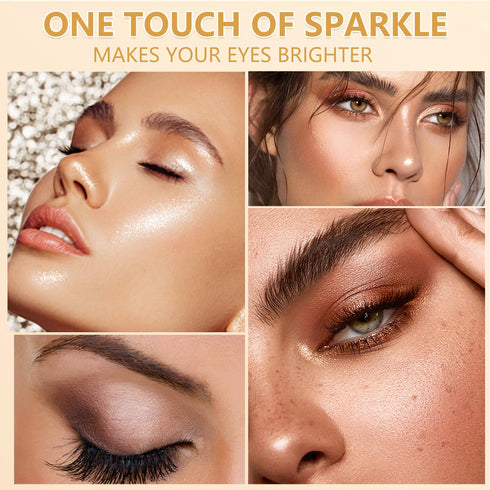 8 Colors Eyeshadow Stick, Matte Professional Long Lasting Smooth Bright-Colored Contouring and Highlight Cream Eyeshadow Stick, Metallic Glitter E...
