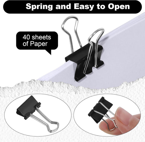 60 Pcs Small Binder Clips 3/4 Inch Length, Black Small Paper Clips for Office, Standard SIze...