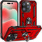 iPhone 14 Pro Max Case with Kickstand, Red-B, Dual Layer TPU/PC Protection, 360°Rotating Ring Stand, Waterproof, Compatible with Car Magnetic Moun...