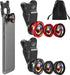 2 Pack Universal 3 in 1 Camera Lens Kit Phone Camera Lens Clip Fisheye Lens Macro Lens Wide Angle Lens Cell Phone Lens Attachments Compatible with...