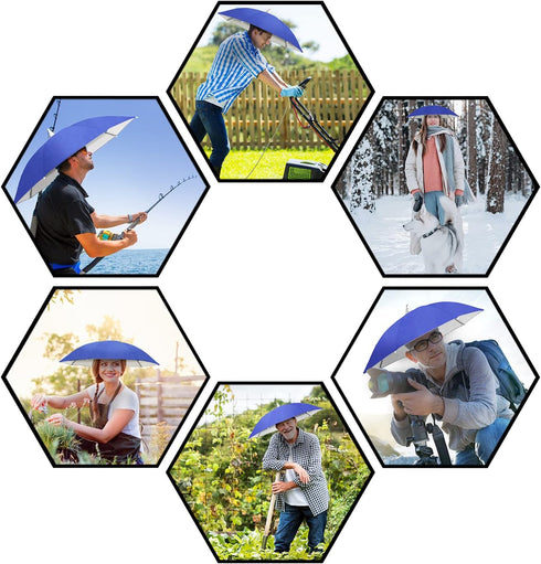 NEW-Vi Umbrella Hat Adult and Kids Folding Cap for Beach Fishing Golf Party Headwear...