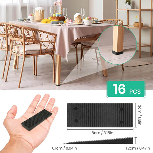 Composite Shims and Leveling Wedges (16pcs, 3.15"), Plastic Shims Wedges for Furniture Appliances, DIY Furniture Levelers, Easy to Snap Door Shims...