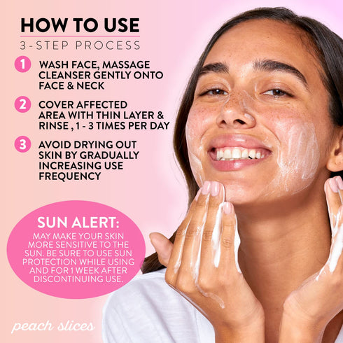 Peach Slices | Acne Clarifying Cleanser | Deep Cleans & Prevents Acne | 2% Salicylic Acid | Hyaluronic Acid | Sulfate-Free | Hydrates & Calms Skin...