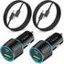 2 Pack 38W USB C Car Charger Fast Charging for iPhone 15 Pro/Max/Plus/Samsung Galaxy S24/Ultra/S23/S22 fe Dual Port Cigarette Lighter USB Charger[...