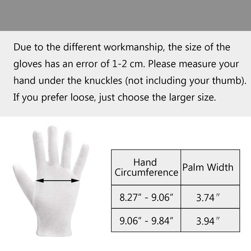 10 Pairs Archival Photo Gloves, White Work Gloves for Handling Art Working Photography Womens Cloth Gloves Liners Bulk for Handling Jewelry, Film,...