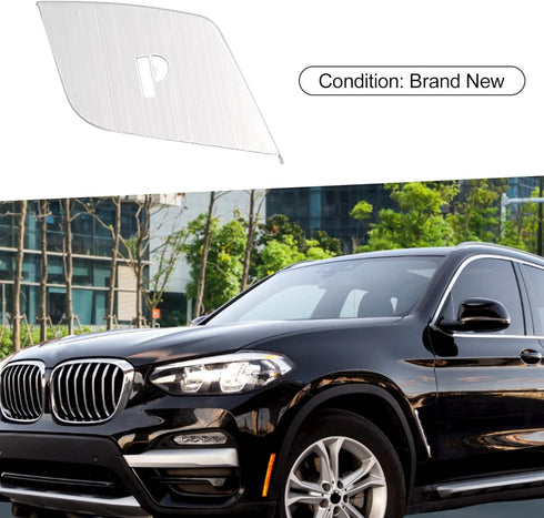 Gear Shift P Button Stickers Gear Shift Knob Lever Parking Button Cover Replacement for BMW X3 2018-2019 Silver Tone...