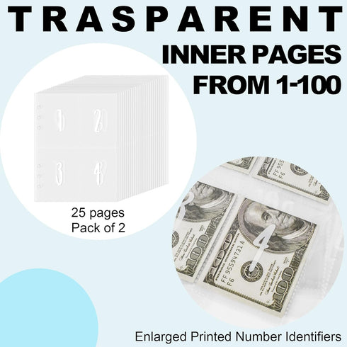 100 Envelopes Money Saving Challenge Binder, Easy and Fun Way to Save $5,050, A5 Budget Book with Cash Envelopes Kit (Envelopes Pages and Trackers...