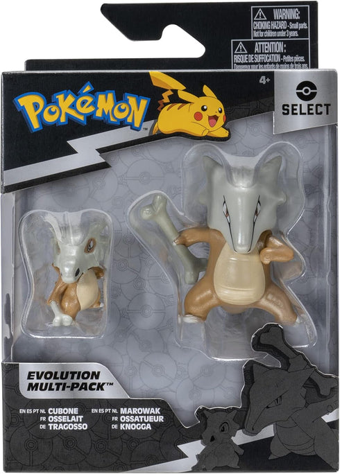 Pokémon Select Evolution 2 Pack - Features 2-Inch Cubone & 3-Inch Marowak Battle Figures - Authentic Details...