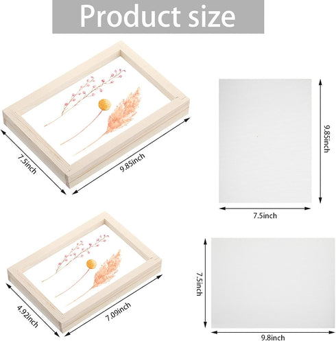 12 Pieces Paper Making Kit, 2 Size Wooden Paper Making Mould Frame Paper Making Screen Paper Making Mould Dried Flowers, Sponge with Replace Mesh ...