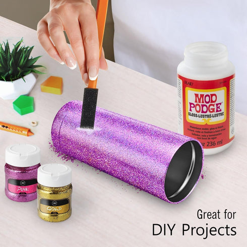 Glitter - Fine Glitter and Modge Podge Set - 5 Colors of 4oz Craft Glitter Shaker Bottles with 8oz Craft Glue Gloss Finish - Great Glitter for Res...