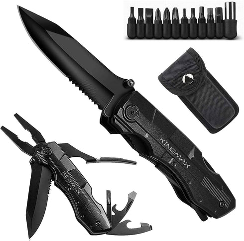Pocket Knife,Multitool Tactical Knife with Blade,Saw, Plier, Screwdriver, Bottle Opener,Folding Knife Built with Full Stainless Steel,Perfect Tool...