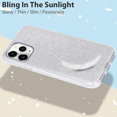 MATEPROX Compatible with iPhone 11 Pro case,Bling Sparkle Cute Girls Women Protective Case for iPhone 11 Pro 5.8 inch(Silver)...