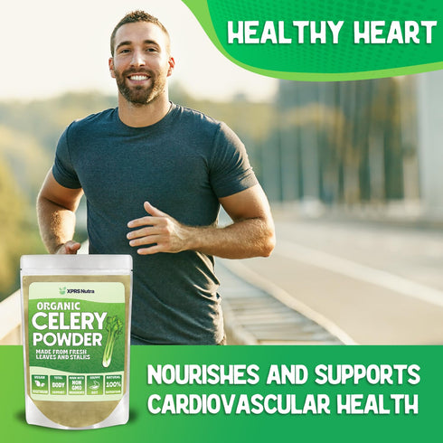 XPRS Nutra Organic Celery Powder - Celery Organic Fresh Powder Antioxidant - Premium Celery Powder Organic - Vegan Friendly Celery Fresh Powder (8...
