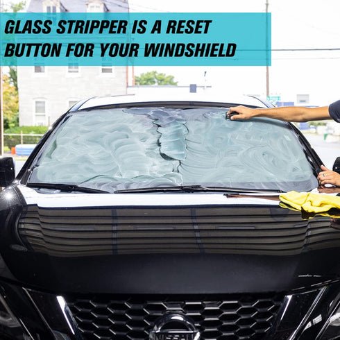 Invisible Glass 91411 Glass Stripper Hard Water Spot Remover Kit - Removes Coatings, Water Stains, Waxes, Oils, and More - Glass Polish Car Window...
