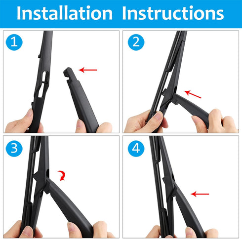 X AUTOHAUX Rear Windshield Wiper Blade Arm Set for Ford Fiesta MK6 11-18...